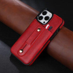 Ring Buckle Leather Card Mobile Phone Case